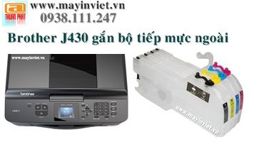 Máy in Brother J430 in wifi, scan, copy, PC Fax in ảnh từ di động gắn bộ mực ngoài