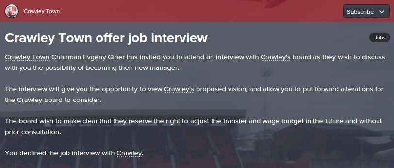 Crawley Town job offer in October 19 in season 2.jpg