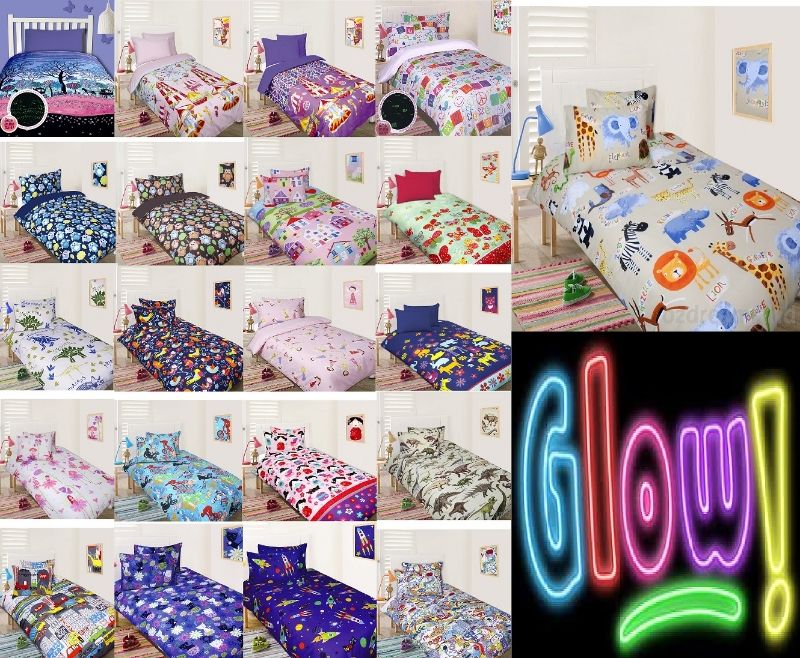 Design Choice Boys Girls Glow IN THE Dark Quilt Doona Cover SET Single