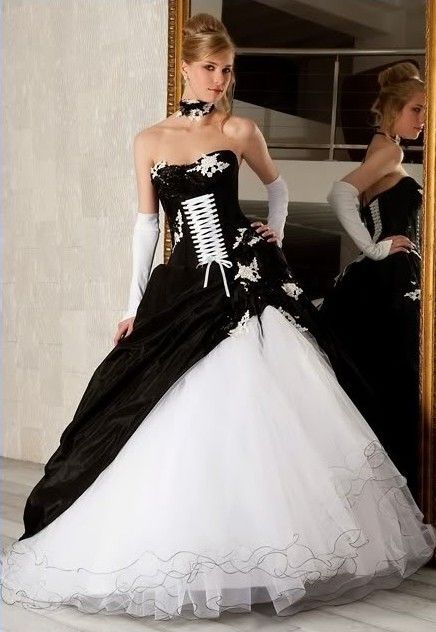 свадебное платье черно белый вариант