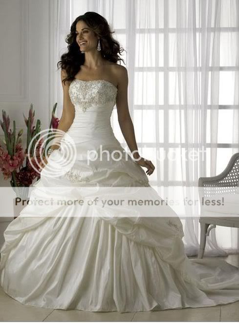 Stock Wedding White/Ivory Bridal Prom Gown Bride Dress Sz*6 8 10 12 14 