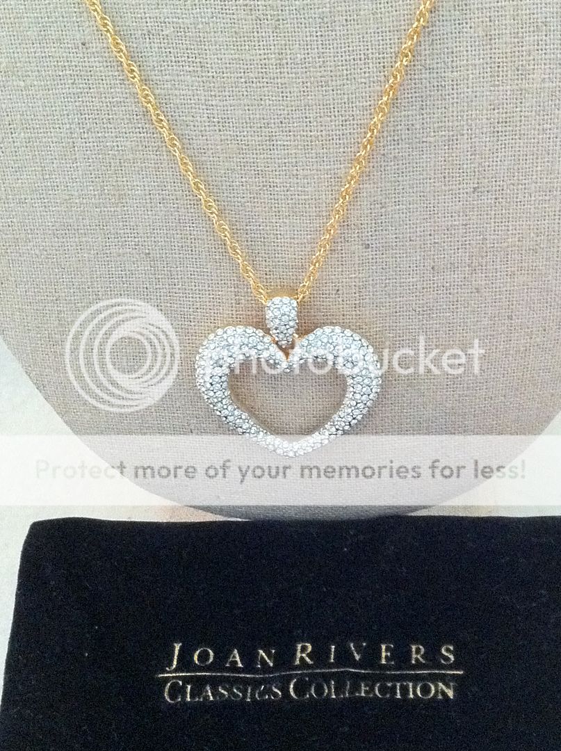 NEW Joan Rivers Sparkle Heart Pendant Necklace  