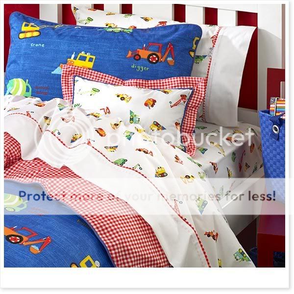 Freckles Boys CONSTRUCTION~DOUBLE Bed Sheet Set~COTTON  