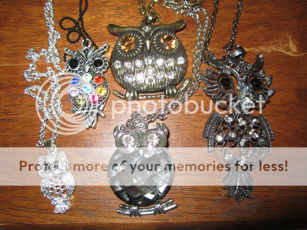 pc necklace wholesale lot large owl bird vintage vtg rainbow  