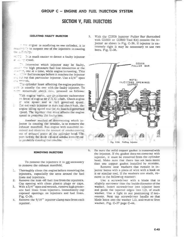 Case G188D Injector Removal Yesterday's Tractors Forums