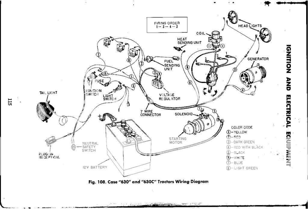 Case 530 wiring diagram - Yesterday's Tractors wiring diagram for a 480b case backhoe 