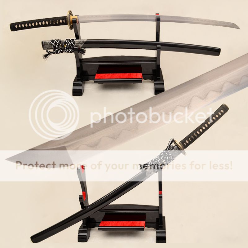 DAMASCUS FOLDED STEEL KATANA HANDMADE JAPANESE SAMURAI  SWORD FULL TANG SHARP