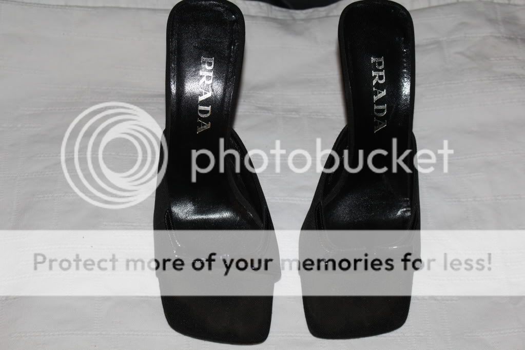 Prada Black Canvas Sandals Size 39.5  